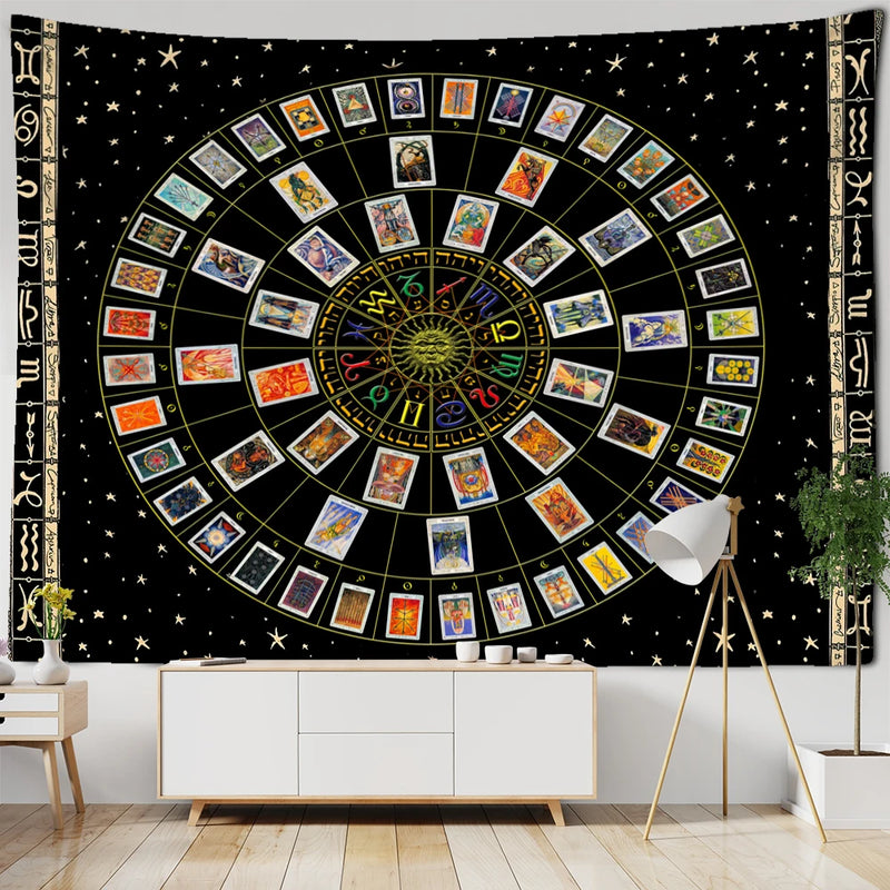 Mandala Tarot Tapestry Wall Hanging Zodiac