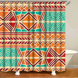 Ethnic Tribal Bohemian Geometric Bathroom Shower Curtain Set