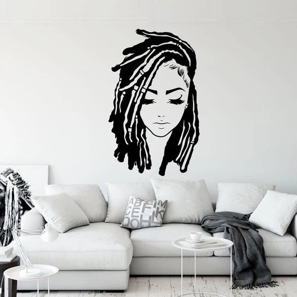 Woman Afro Room Vinyl Wall Art Decoration