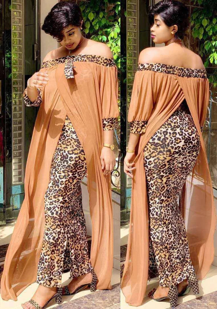 Autumn Sexy Leopard Printed Dashiki African Dresses