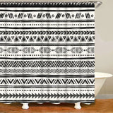 Ethnic Tribal Bohemian Geometric Bathroom Shower Curtain Set