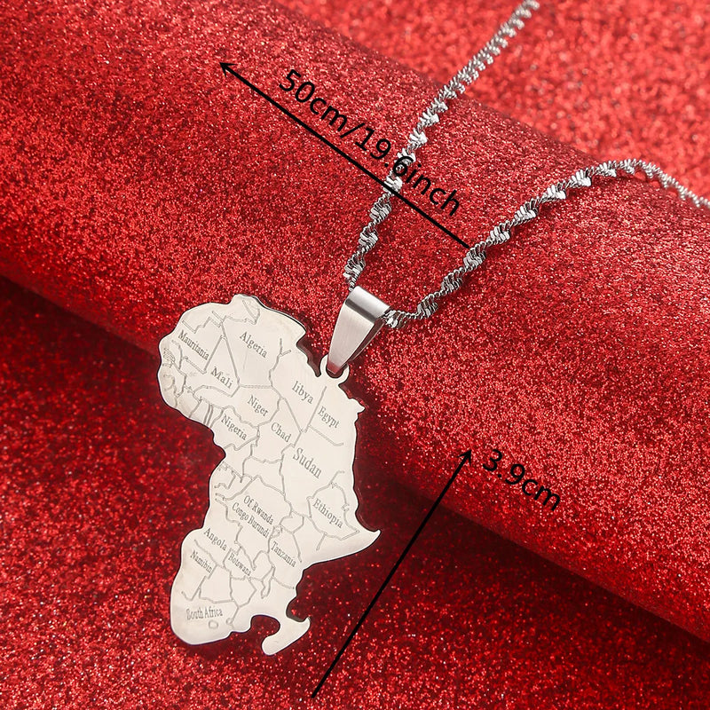 Africa Ghana Nigeria Congo Sudan Somalia Kenya Zambia Liberia Algeria Pendant Necklace