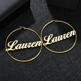 1 Pair Stainless Steel Custom Name Hoop Earrings