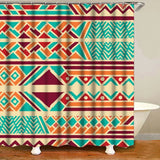 Ethnic Tribal Bohemian Geometric Bathroom Shower Curtain Set