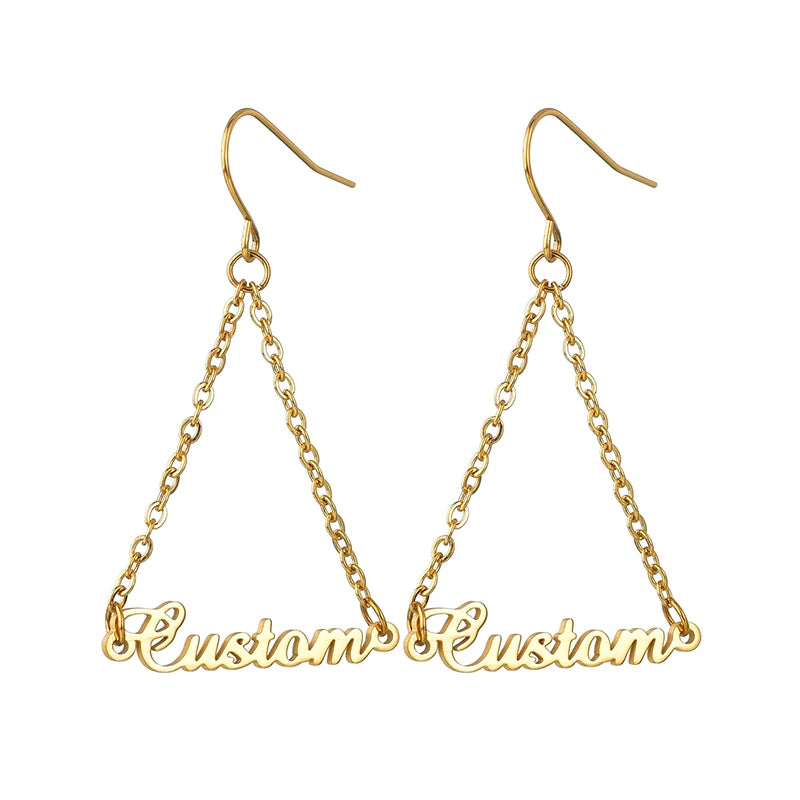 High Quality Personalized Name Drop Earrings