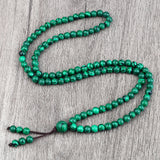 New Natural Green Malachite Stone Beaded Strech Prayer Bracelet