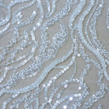 High Quality Beaded Lace Fabric for Wedding Dresses