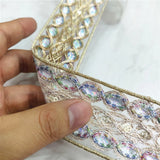 2.5/4.5 cm Width Colorful Sequins Gold thread Lace