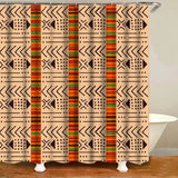 Ethnic Tribal Bohemian Geometric Bathroom Shower Curtain Set