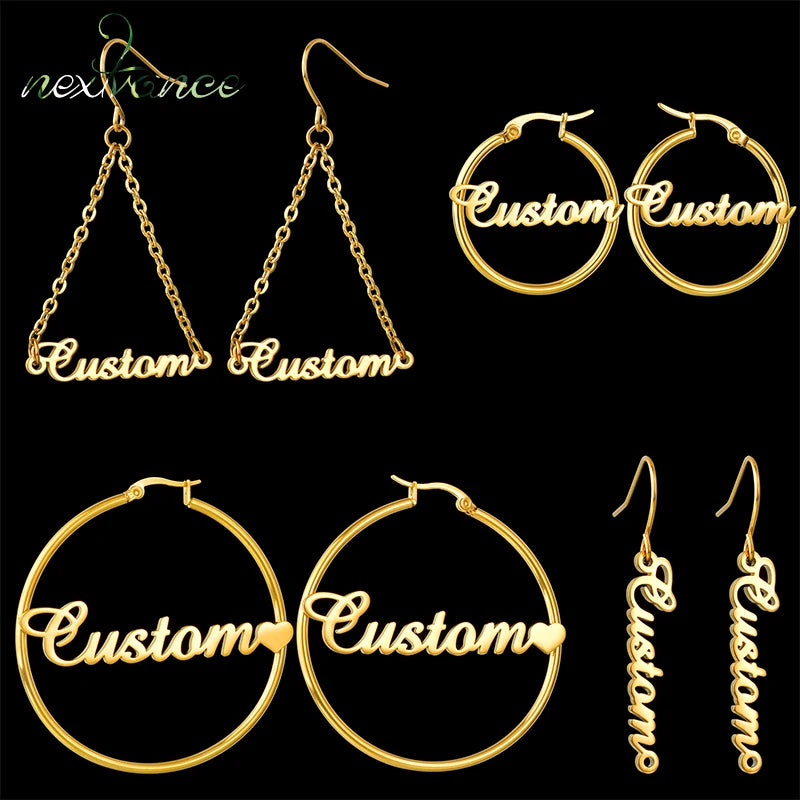 High Quality Personalized Name Drop Earrings