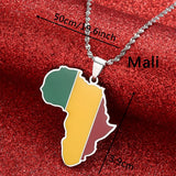 Africa Ghana Nigeria Congo Sudan Somalia Kenya Zambia Liberia Algeria Pendant Necklace