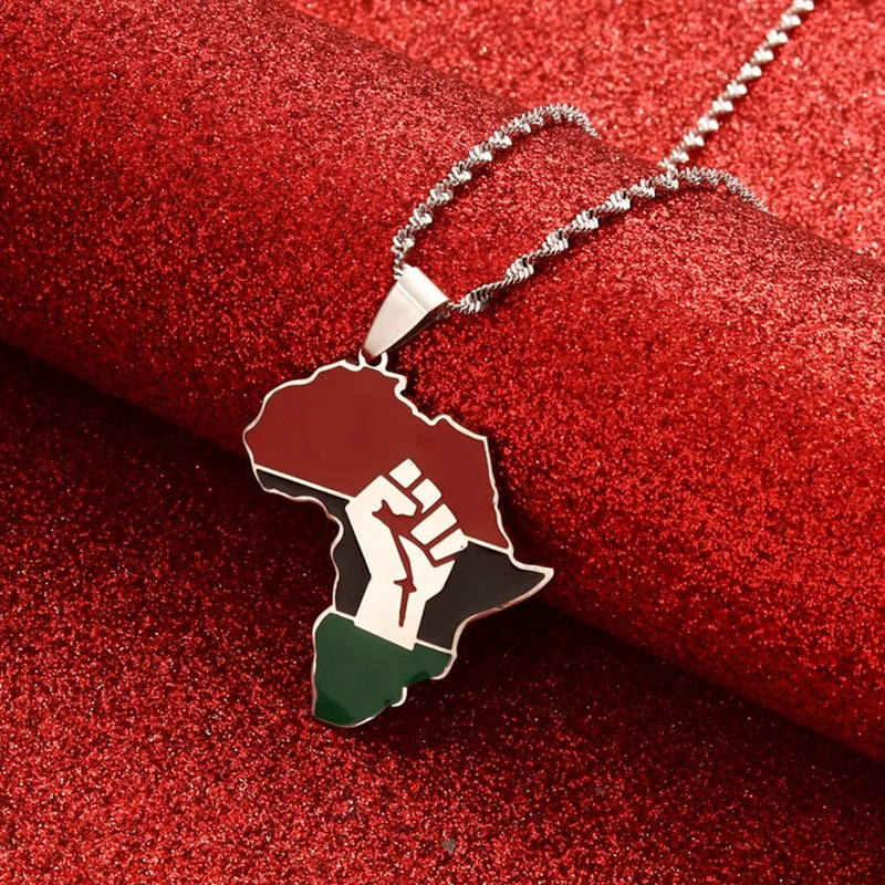 Africa Ghana Nigeria Congo Sudan Somalia Kenya Zambia Liberia Algeria Pendant Necklace