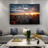 New York City Sunset View Canvas Paintings On the Wall Art Posters