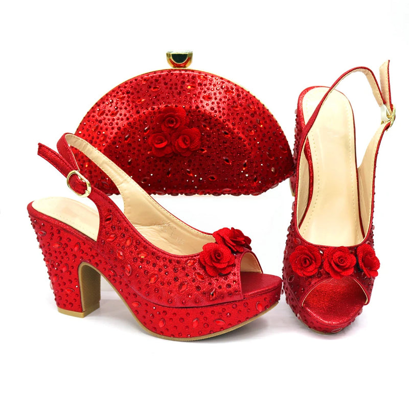 Christmas party shoes and Bags Matching Set