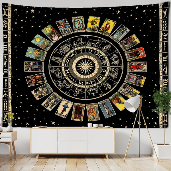 Mandala Tarot Tapestry Wall Hanging Zodiac