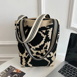 New Fashion Color Contrast Geometric Stain Resistant Bucket Bag