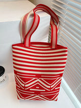 New Fashion Color Contrast Geometric Stain Resistant Bucket Bag