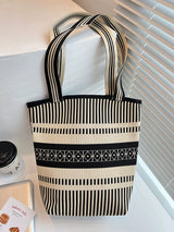 New Fashion Color Contrast Geometric Stain Resistant Bucket Bag