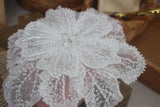 White Multi-layer Lace Sequin Studded 3D Flower