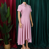 Women Pleated A Line Short Sleeves Dresses