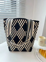 New Fashion Color Contrast Geometric Stain Resistant Bucket Bag