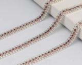 3 Rows Rhinestone Cup Chain