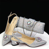 Italian Design Girly Style Opend Toe Shoes And Bag