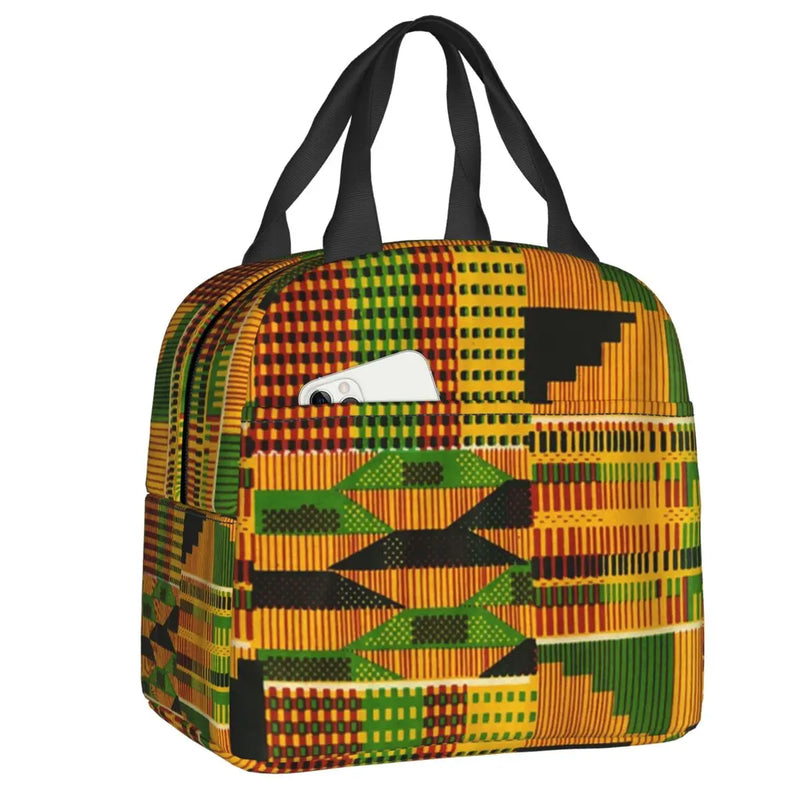 Ankara Dutch Wax Print Thermal Insulated Lunch Bags