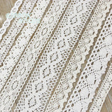 New White Beige Cotton Embroidered Lace