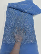 African Luxury Beaded Tulle Lace Fabric