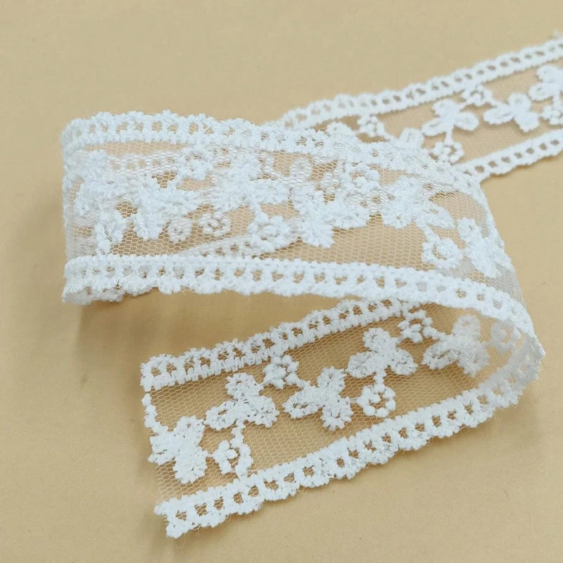 3.6 cm Length 270 cm DIY White Beige Embroidery Lace