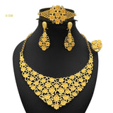 New France Luxury 24k Gold Color Jewelry Set