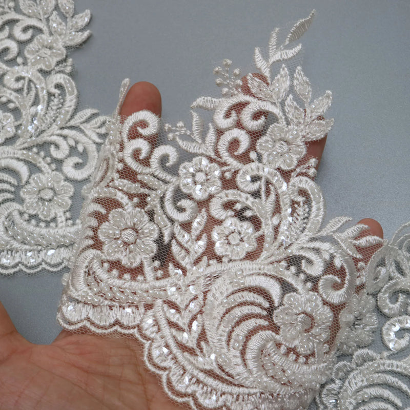 New luxury beaded embroidery lace