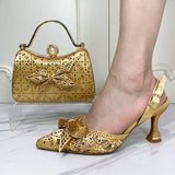 Latest Designers Luxury Italian Party Shoes and Bag Set