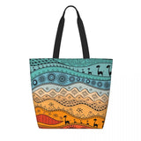 Kawaii Printing Geometric Ankara Pattern Shopping Tote Bags