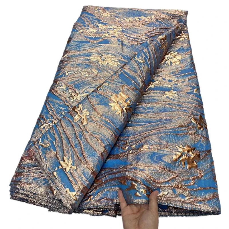 High Quality African Lace Gilding Brocade French Organza Lace Fabric