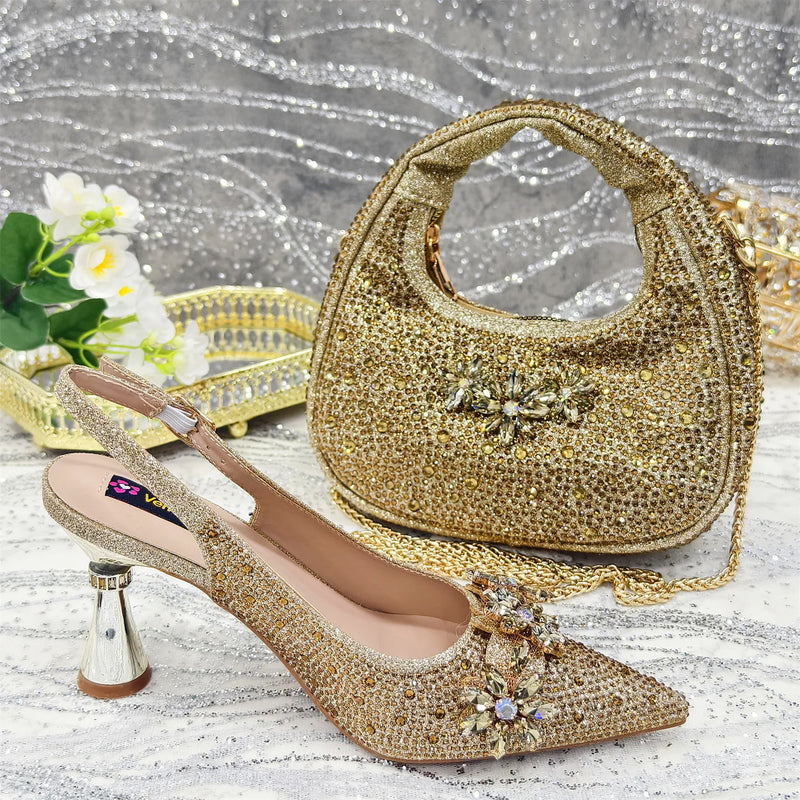 New Fashion Party High Heels And Exquisite Clutch Bag