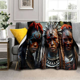 Cartoon Africa Custom Painting Art Soft Flannel Blanket