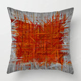 Modern Orange Abstract Geometric Cushion Cover