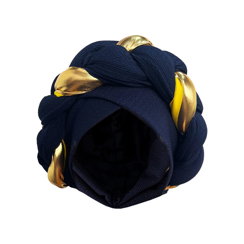 New African Women Pleated Beanie Headwrap Hat