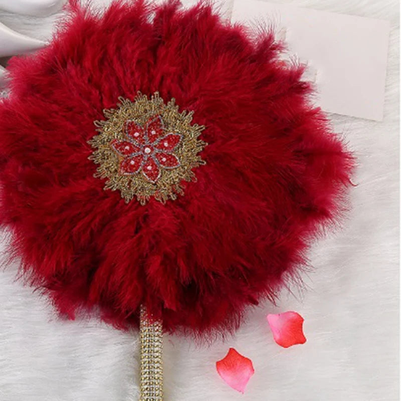 1 Piece African Feather Hand Fan