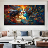 New Sacred Krishna Radha Painting Religious God Poster