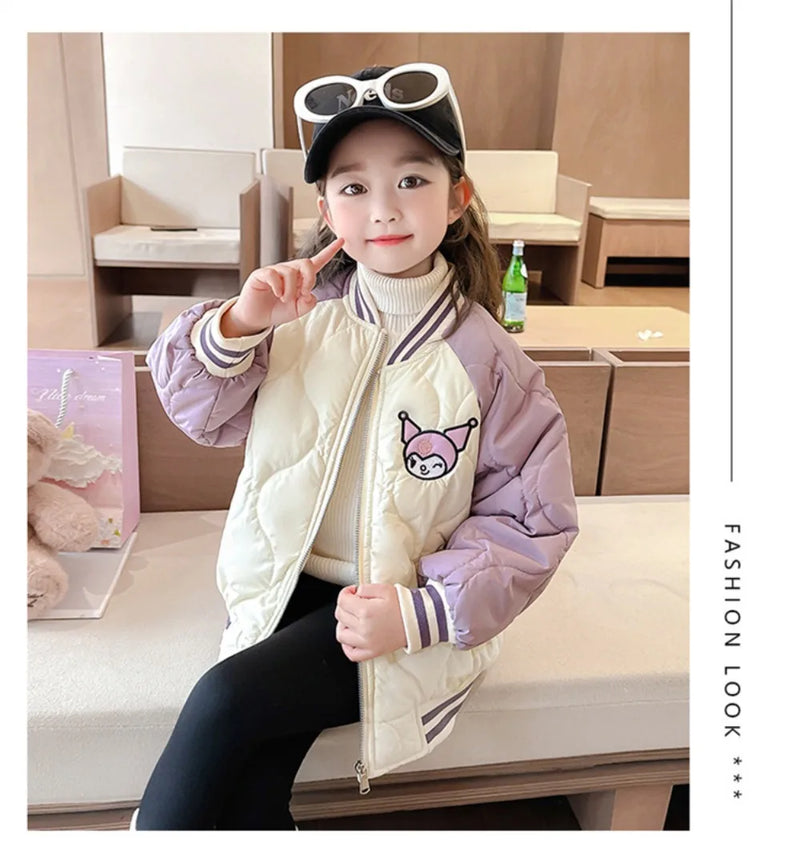 Girly Heart Kawaii Sanrio Kuromi Soft Baseball Jacket