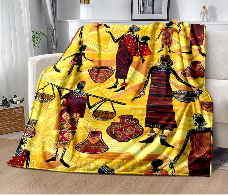 New Cartoon Africa Ethiopian Painting Art Blanket