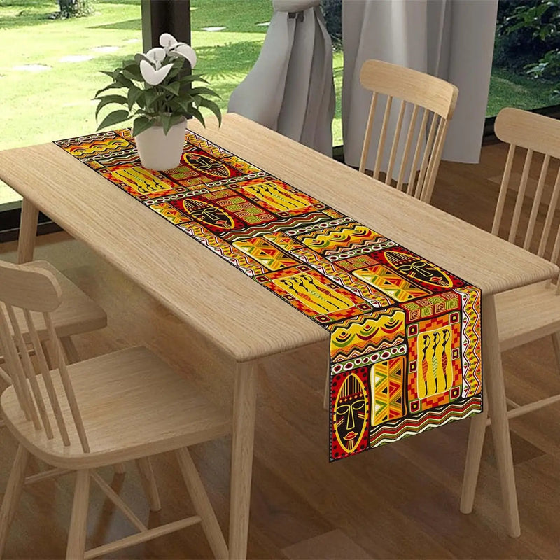 New Ethnic Bohemian African Totems Linen Table Decor