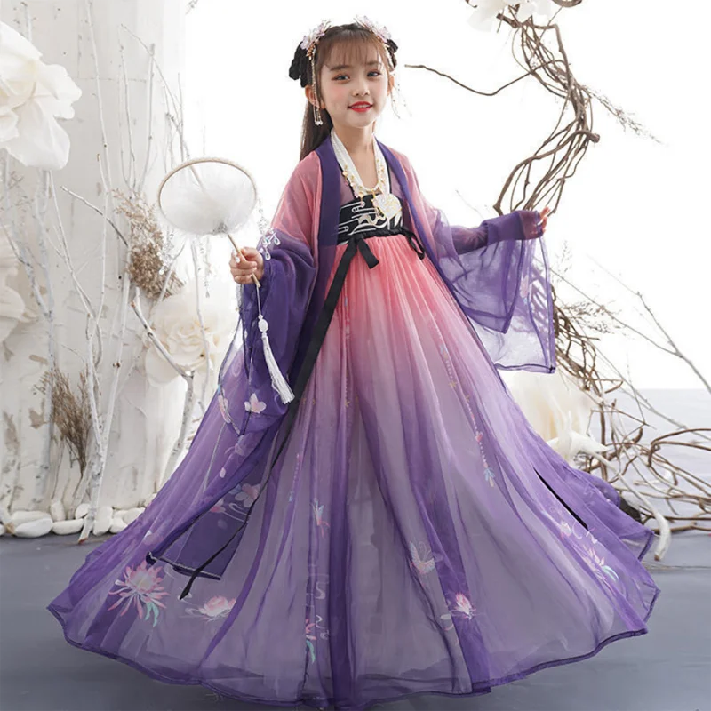 New Retro Chinese Hanfu Children's Girls' Dress