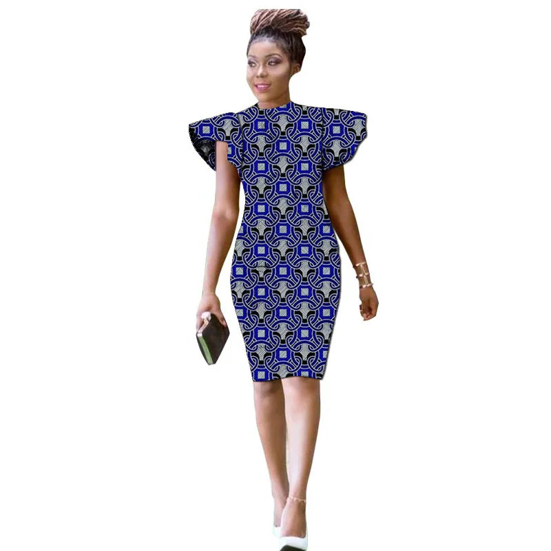 Hand Cut Nigerian Style O-Neck Dress