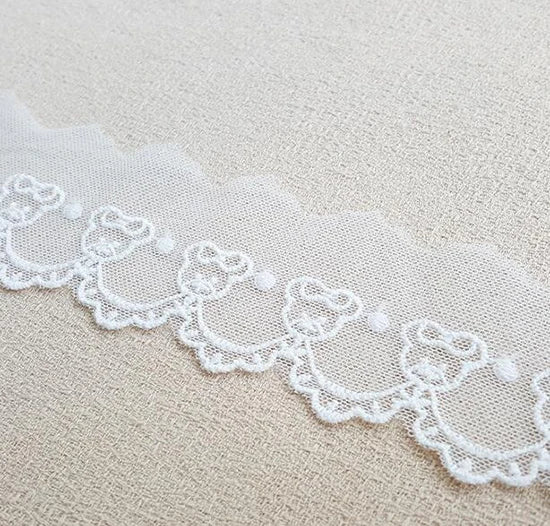 New Little Bear Cotton Mesh Embroidery Lace