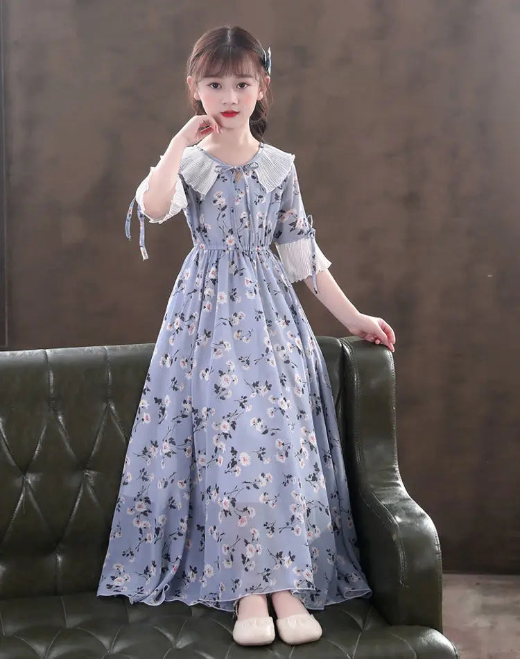 5-16Y Kids Floral Princess Party Dresses