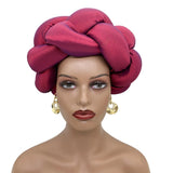 New Big Braid Head Band African Raw Silk Turban Cap